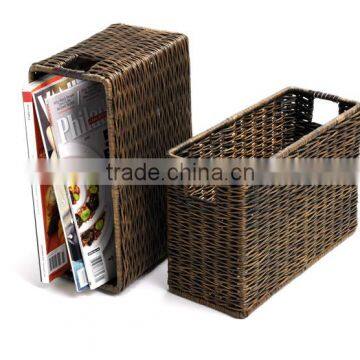 2014 wholesale light wicker magazine baskets for storing books