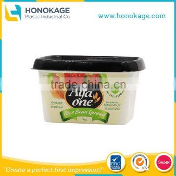 500g Margarine Spread Container, Plastic Spreadable Butter Blend Tub