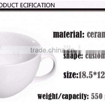 Two Handled White Ceramic Coffee Cup and Mug photo-4