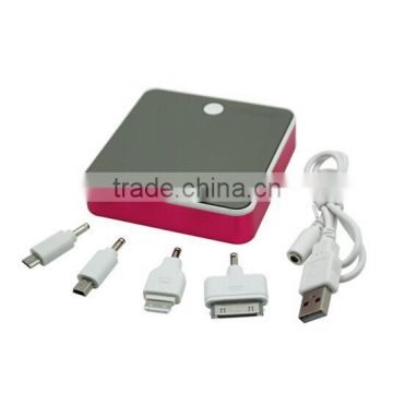 Fashionable square power bank 10400mah mobile phone charger