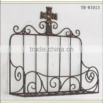 Wall Mount Iron Wire Book Holder