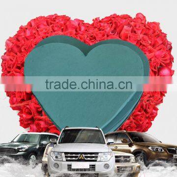 Artificial Rose Buds Foam Flower Heart Shaped Gift Box With Floral Foam
