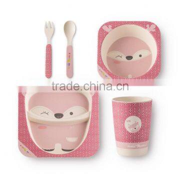 BSCI Audit Biodegradable Eco Bamboo Fiber Kids Dinner Set