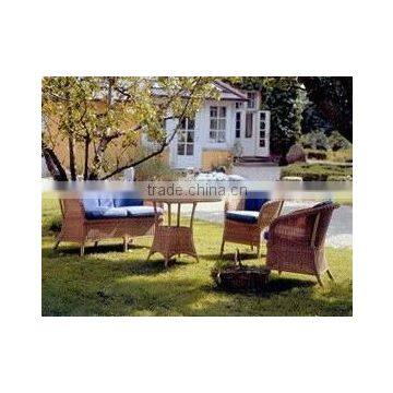 PE rattan sofa set with round table garden furniture