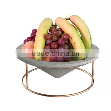 FDA food safe antique cement planter cone decoration concrete fruit dish