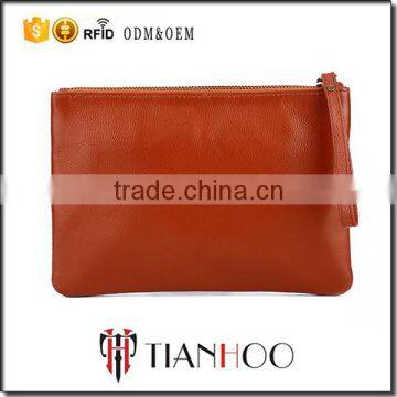 China Supplier Fashion Leather Hand Bags Clutch Bag with Zipper Strap Clutch Bag