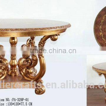 FA-187P-01 Four Leg Classical Glass Top Round Center Table