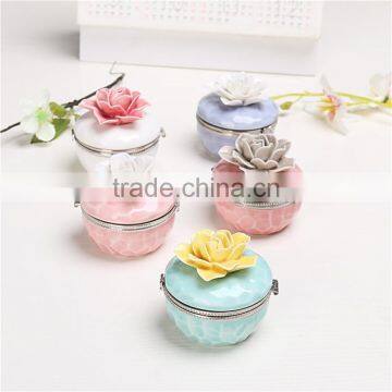 High Quality Flower Design Ceramic Jewelry Box photo-5