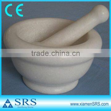 Pure white marble mortar and pestle