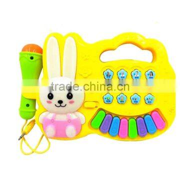 Plastic Kid Small Musical Instrument Toy Electronic Organ Toys with Microphone
