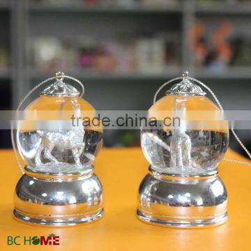 mini christmas snow globe ornaments with metal plating