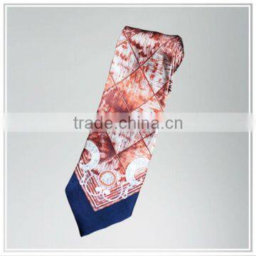 Customize fashion pattern design digital printed silk tie