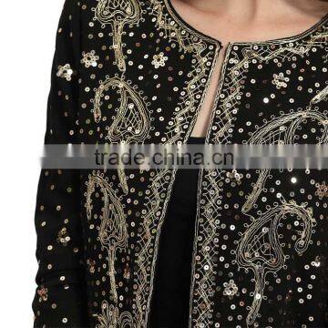 Woman New Fashion Clothing Manufacturer Sequin Beaded Kurti With Jacket Designs photo-6