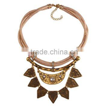 Europe and the United States the Original Single Necklace Vintage Brief Collarbone Geometric Pattern Sweater Chain Tassel photo-5