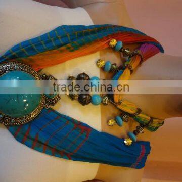Handmade Pendant Scarf ,Traditional Indian Scarf, Chiffon Scarf 2015 Collection photo-3