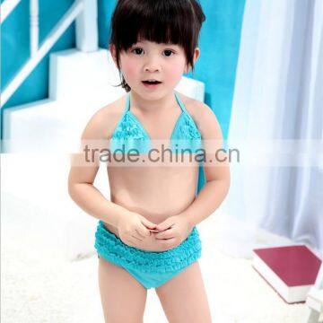 Beautiful Children Summer Beach Solid Color Baby Bikini Kids Girls Chiffon Bikini Swim Girl Beach Bikini photo-2