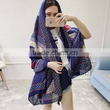Korean Style 2017 New Style Girl Scarf Cotton Material Sun-block at the Seaside Outdoor Popular Yong Ladies Muffler photo-4