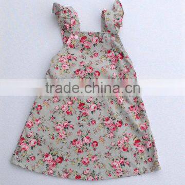 Baby Cotton Frocks Designs Dress Girls Floral Patterns Vintage Ruffle Sleeve Casual Dresses