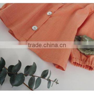 Yiwu Mingzhen Garment Shirt Linen Icing Girls Shirts Doll Collar Orange Shirt photo-3
