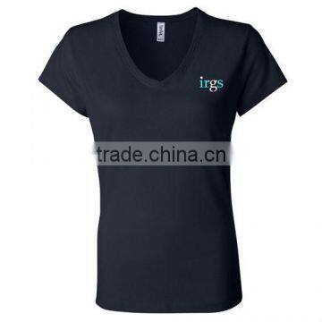 Pre-shrunk 100% Combed Ringspun Cotton, 30 Singles Ladies' Short Sleeve V-Neck T-Shirt photo-5