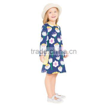 S33556W 2017 New Autumn Girls Dress European Ande American Style Flower Dress photo-3