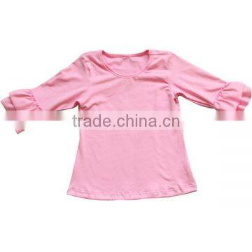 2016 Kids Cotton T-SHIRT Wholesale Boutique Clothing Girls Ruffle Shirts Summer 3/4 Sleeves Shirts photo-2