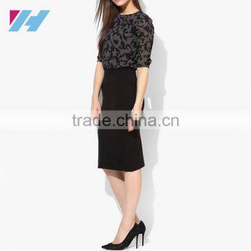 YIHAO Fashion Apparel Wholesale Women Bodycon Dress Ladies Formal Office Midi Dress Pencil Dress photo-2