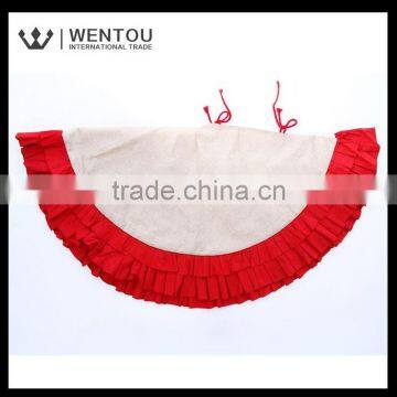 Wholesale Double Ruffles Burlap Christmas Tree Skirt photo-4