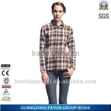 OEM Women Fashion Plaid Fannel Casual Shirt Factory Price photo-4