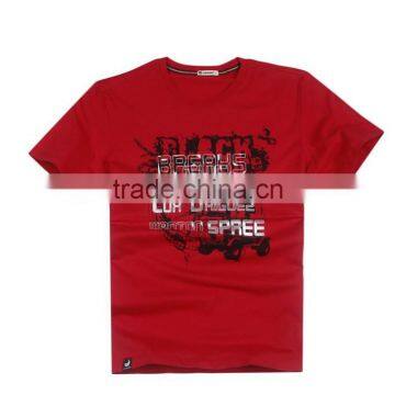 2015 artful custom red printing t-shirt,full-size printing t-shirt