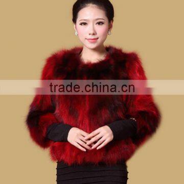 2016 winter new fox raccoon fur lady fur short sleeves fur coat