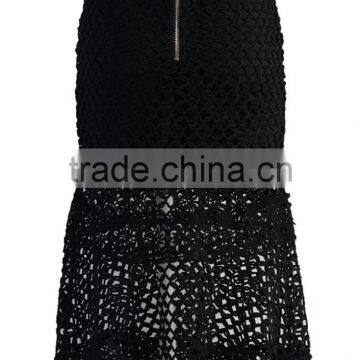 2016 Guangzhou Shandao New Design Summer Hot Selling Women Party Wear Black Slim Fit Lace Long Skirt Models photo-5