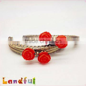 8.5cm Flower Antique Brass Engraving Sewing Handbag Rose Metal Purse Frame photo-2