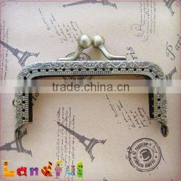 8cm Antique Bronze Metal Coin Purse Frame Clutch Purse Frame photo-5