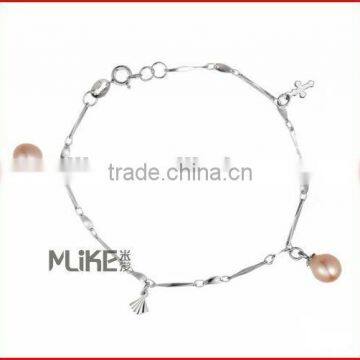 925 silver bracelet with Freshwater Pearl M3006