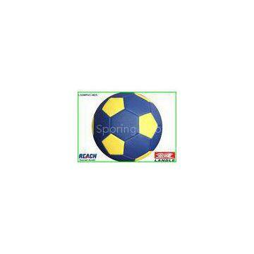 Shiny PVC Leather Blue Football Soccer Ball Standard Size And Weight