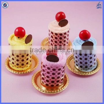 wholesale towel cake souvenir/birthday cake towel