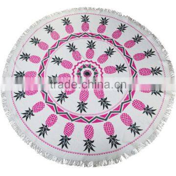Custom Design Velour Organic Beach Print Towel Round With Tassels Luxury Style High Quality Best Price photo-3