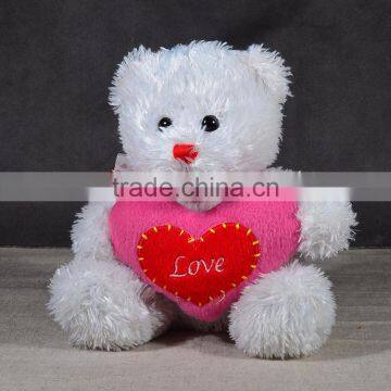 Custom Good Quality Valentine's Day Bear Plush White Teddy Bear With Red Heart Toy photo-3