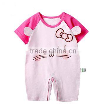 Competitive price cotton printed short sleeve baby clothes TB005