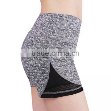 Women's High Waist Mesh Panels Compression Running Yoga Shorts