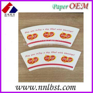 custom printed and die-cutting paper cup fan/PE coated paper for paper cup