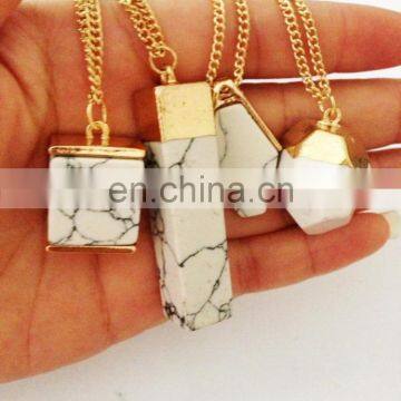 New Arrival Geometrical Shaped Howlite Pendant Necklace photo-3