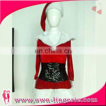 velvet sexy warm mother christmas costume