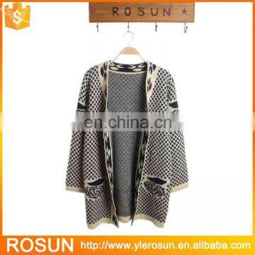 High Quality Jacquard Knitting Cardigan Sweaters Wholesale