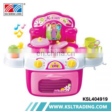 Nice design plastic kitchen kids toys with light and music