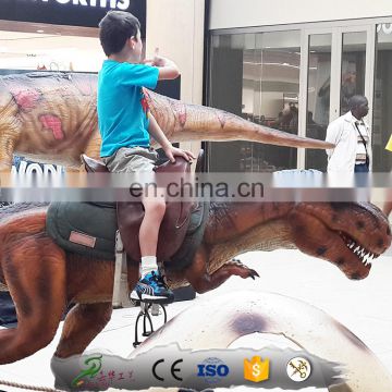 KAWAH Outdoor Lifelike Dinosaur Coin Operated Kiddie Rides For Sale