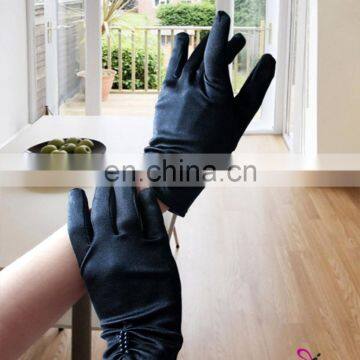 Beautyslove Opaque Satin Solid Women Glove Spandex/nylon Buttons Hot Ladies Gloves Fervent PRETTY FAHIONABLE WRIST GLOVES