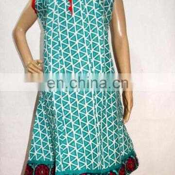 Cotton Tunic Top Summer Block Print Kurti