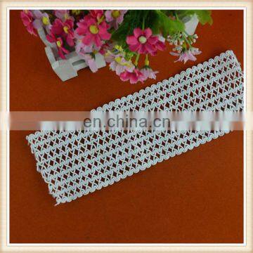 High quality white polyester crochet elastic ribbon tape for clothing decoration